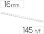 Q-connect Canutillo Redondo 16 mm Blanco para 145 Hojas (50 Unidades)