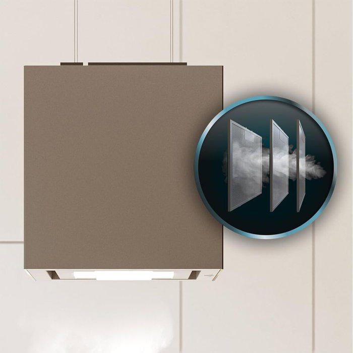 Cecotec Campana isla Bolero Flux CCT 448000 vidrio gris A++ 800m³/h táctil