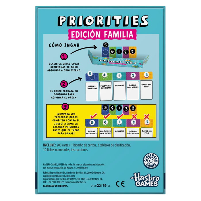 HASBRO GAMES Priorities Family Edition G3179 HASBRO GAMES Priorities Family Edition G3179
