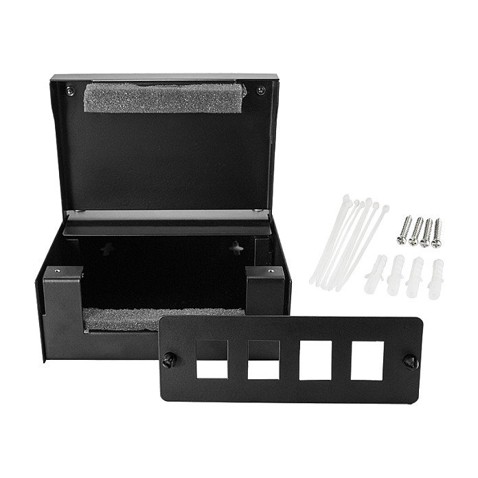 LogiLink Caja de consolidación para 4 conectores keystone, metal, negro