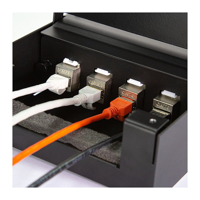 LogiLink Caja de consolidación para 4 conectores keystone, metal, negro