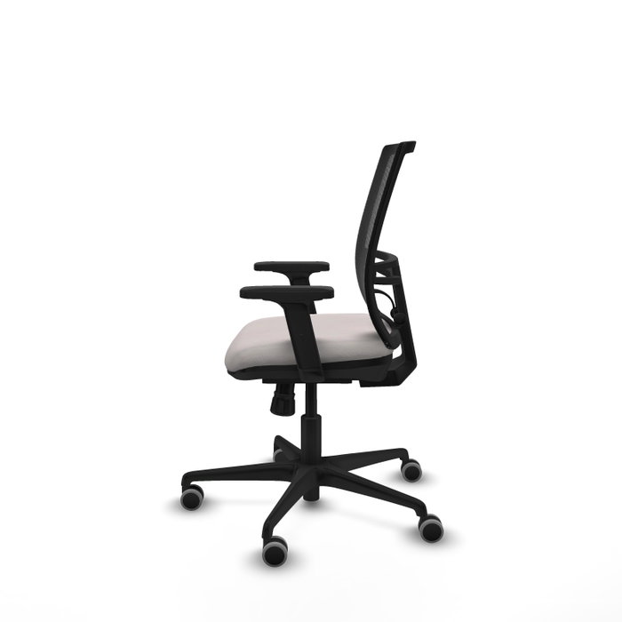 PIQUERAS Y CRESPO Silla de oficina Yunquera con mecanismo Sincro, Blanco y Negro