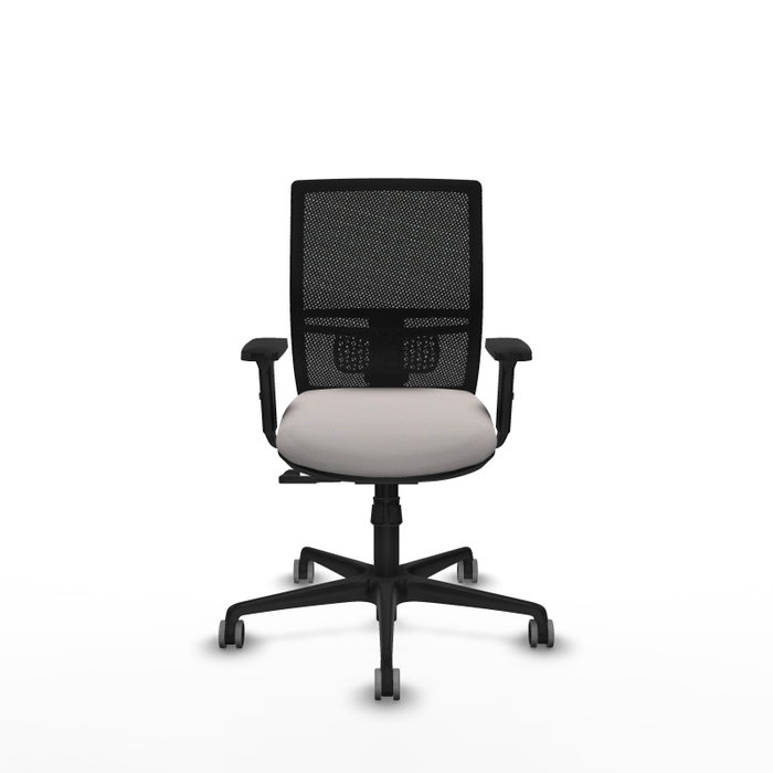 PIQUERAS Y CRESPO Silla de oficina Yunquera con mecanismo Sincro, Blanco y Negro