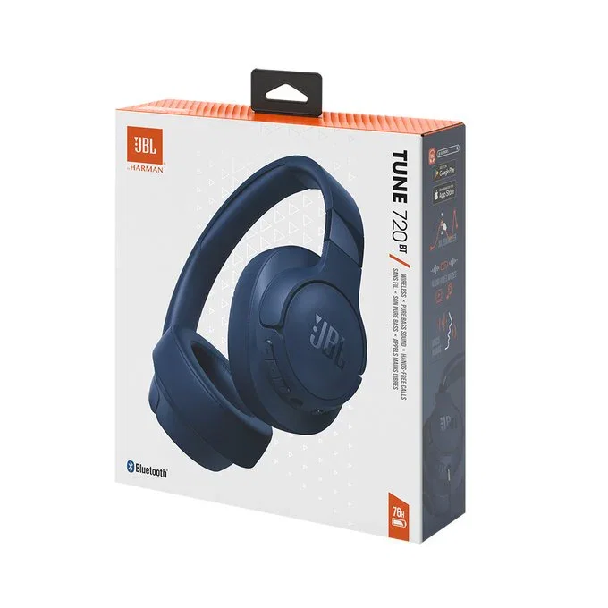 JBL Auriculares Tune 720BT Inalámbricos Bluetooth Diadema Supraaurales para Música y Llamadas con Batería 76h - Azul