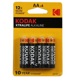 Kodak Pilas Extralife Alcalina LR06 AA 4 Unidades en Blíster