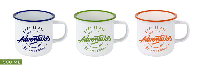 Privilege Taza Esmaltada Blanca con Frases 500 ml - Ancho 10 cm, Alto 8.9 cm, Largo 13 cm (24 Unidades) Privilege Taza Esmaltada Blanca con Frases 500 ml - Ancho 10 cm, Alto 8.9 cm, Largo 13 cm (24 Unidades)