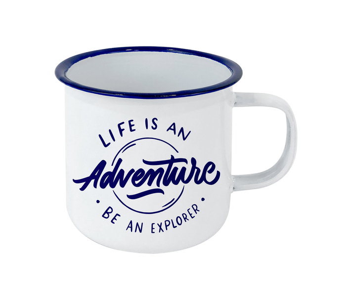 Privilege Taza Esmaltada Blanca con Frases 500 ml - Ancho 10 cm, Alto 8.9 cm, Largo 13 cm (24 Unidades) Privilege Taza Esmaltada Blanca con Frases 500 ml - Ancho 10 cm, Alto 8.9 cm, Largo 13 cm (24 Unidades)