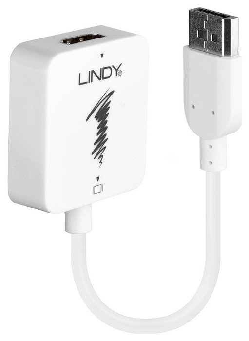 Lindy Adaptador HDMI a DisplayPort 4K 3840x2160 Blanco 38146