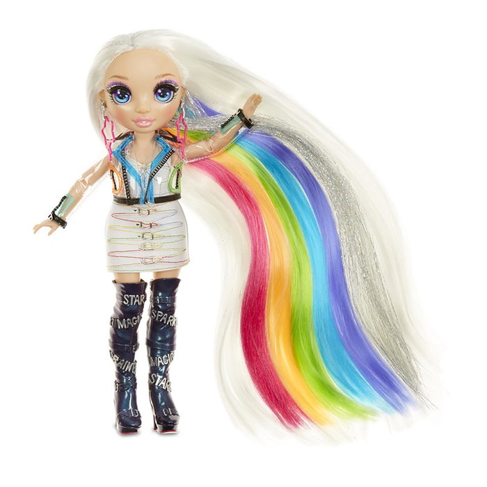 MGA Rainbow High Hair Studio Muñeca Amaya Raine con Kit de Peinado 5 en 1 - Multilenguaje