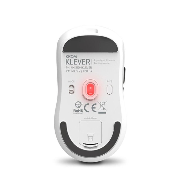 Krom Klever Ratón Gaming Inalámbrico Blanco 10000 DPI