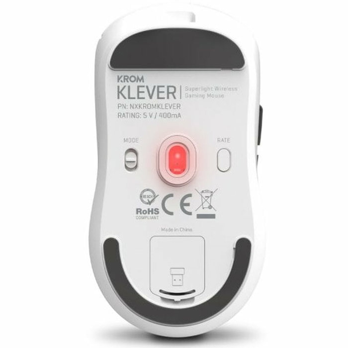 Krom Klever Ratón Gaming Inalámbrico Blanco 10000 DPI