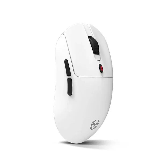 KROM Klever Ratón Gaming Inalámbrico 2.4GHz para Diestro, Ultraligero 55g, Sensor Óptico Pixart 3325 hasta 10000 DPI, 6 Botones, 1000Hz, Batería Recargable, Blanco