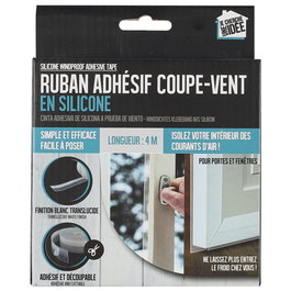 Je cherche une Idee Cinta Antiviento para Puertas y Ventanas, Elastomero Termoplástico Transparente, 400 cm