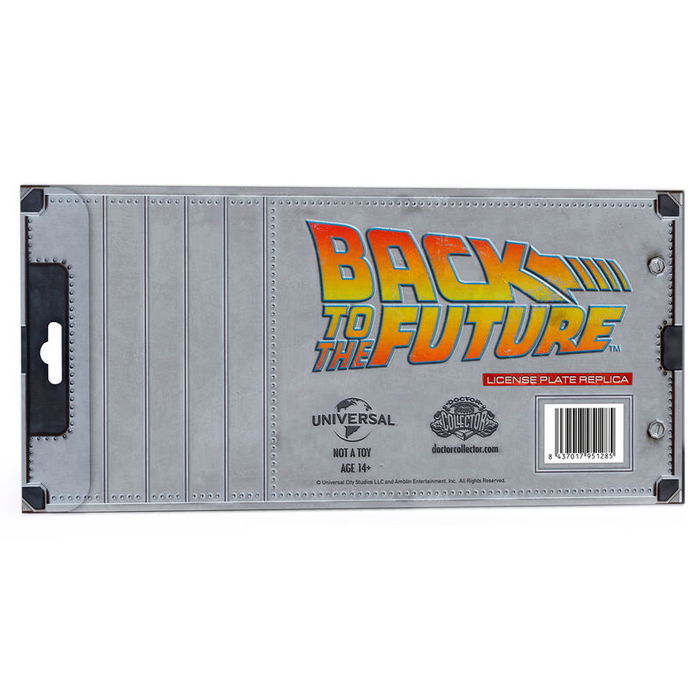 DOCTOR COLLECTOR Réplica Matrícula DeLorean Outatime Regreso al Futuro 33x16cm Escala 1:1