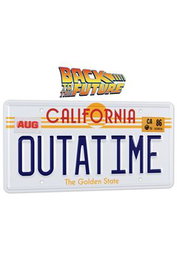 DOCTOR COLLECTOR Réplica Matrícula DeLorean Outatime Regreso al Futuro 33x16cm Escala 1:1