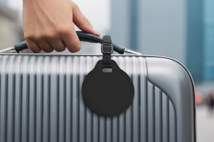 Satechi Vegan Leather FindAll™ Luggage Tag Black