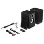 Sharp Altavoces de Estantería de 2 Vías, 60 W RMS, 2.0 Canales, Bluetooth 5.0 y Cableado (AUX/RCA), Madera, Negro