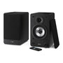 Sharp Altavoces de Estantería de 2 Vías, 60 W RMS, 2.0 Canales, Bluetooth 5.0 y Cableado (AUX/RCA), Madera, Negro