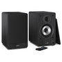 Sharp Altavoces de Estantería de 2 Vías, 60 W RMS, 2.0 Canales, Bluetooth 5.0 y Cableado (AUX/RCA), Madera, Negro