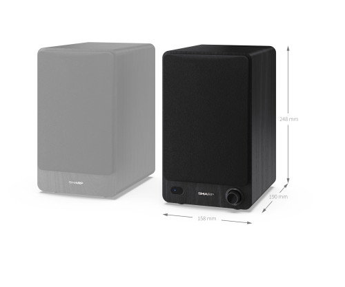 Sharp Altavoces de estantería CP-SS30(BK) de 2 vías Negro Inalámbrico y Alámbrico 60 W