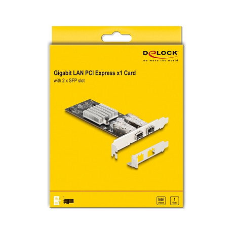 DeLOCK 88336 Tarjeta de red PCI Express x1 con 2 x SFP Gigabit LAN