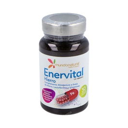 Mundonatural Enervital Hierro 30 Cápsulas con Lactoferrina y Vitaminas para Disminuir Cansancio y Fatiga