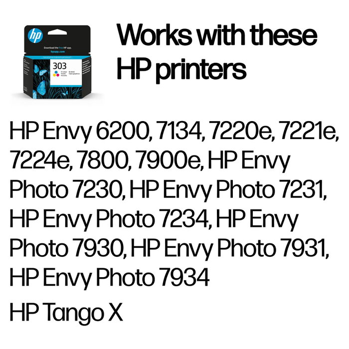 HP Cartucho de tinta 303 Multicolor (T6N01AE)