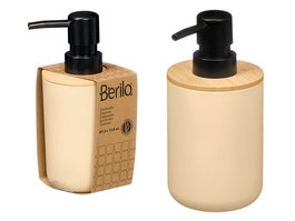 BERILO Dosificador Plástico Bambú Beige para Cocina - Organizador de Alimentos 16 cm de Alto - Dimensiones 9x16x7.5 cm (Set de 24)