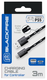 Blackfire Cable de Carga para Mando (USB-A/USB-C) 3 Metros PRO