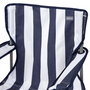 Aktive Silla plegable de camping con posavasos, azul y blanco a rayas