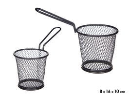 Kinvara Soporte Aperitivo Negro Redondo Asa Metal 16x10x8 cm (Set de 12)