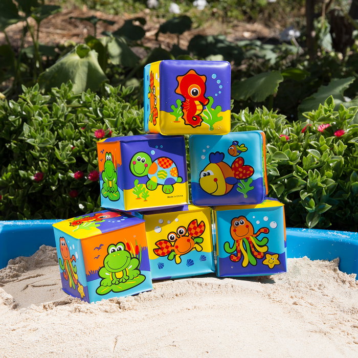 Playgro Bloques Blandos de Baño 6 Unidades - Animales - +6 Meses