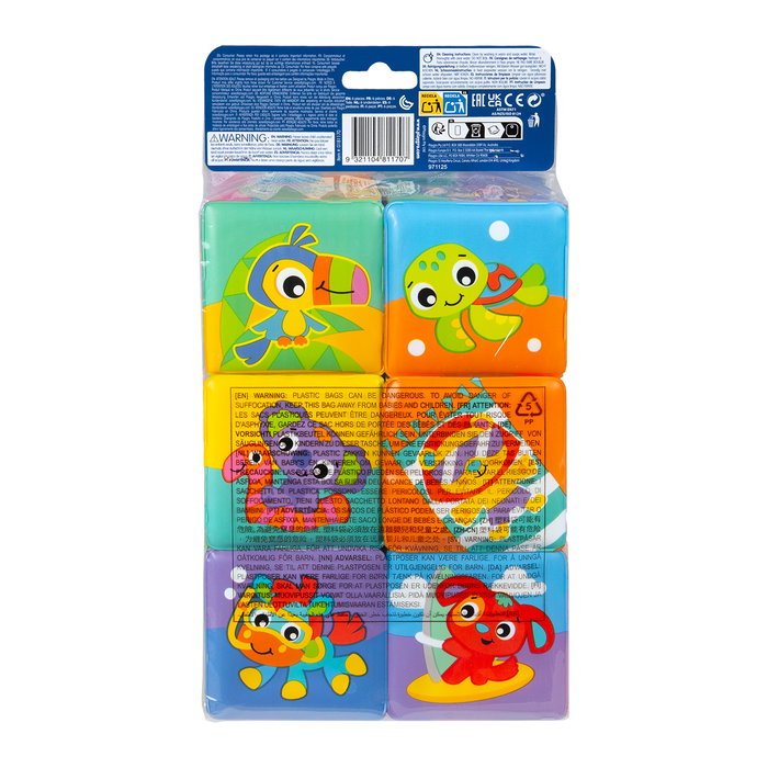 Playgro Bloques Blandos de Baño 6 Unidades - Animales - +6 Meses