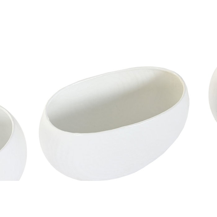 DKD Home Decor Set de 5 Maceteros de Aluminio Blanco DKD Home Decor Set de 5 Maceteros de Aluminio Blanco