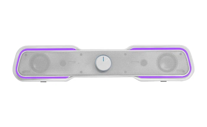 Mars Gaming Barra de Sonido MSBX Bluetooth 5.0, 10W, RGB Dinámico, USB, Conectividad Jack 3.5mm, Color Blanco, para Gaming, PC, TV, Consola