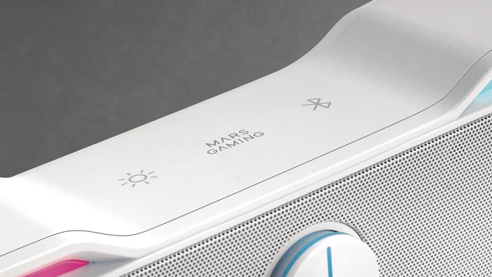 Mars Gaming Barra de Sonido MSBX Bluetooth 5.0, 10W, RGB Dinámico, USB, Conectividad Jack 3.5mm, Color Blanco, para Gaming, PC, TV, Consola
