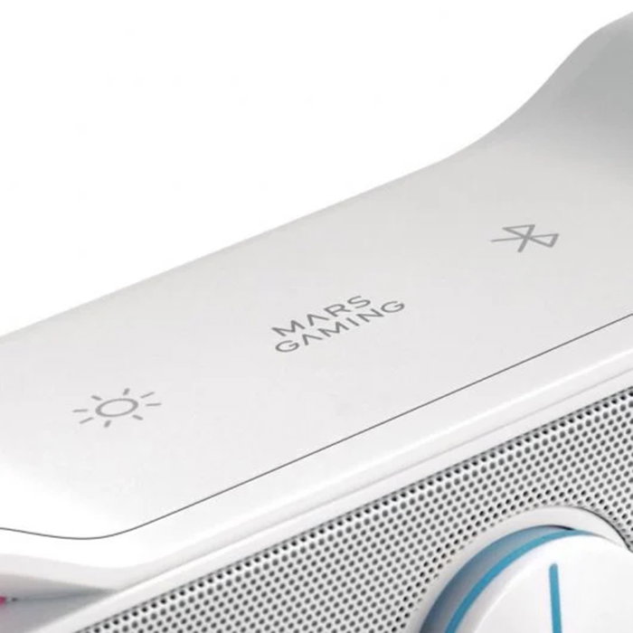 Mars Gaming Barra de Sonido MSBX con Bluetooth, 10W, Sistema 2.0, Color Blanco