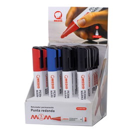 Medid Marcador permanente punta gruesa 5 mm colores surtidos expositor 20 uds