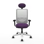 PIQUERAS Y CRESPO Silla de oficina Zulema con mecanismo Sincro, morado y blanco