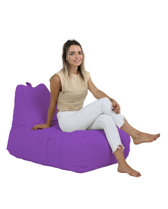 Atelier Del Sofa Trendy Comfort Pouf para Jardín Morado, Saco de Comodidad para Exterior, 105x65x75 cm, 200 kg Capacidad