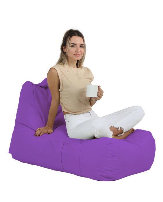 Atelier Del Sofa Trendy Comfort Pouf para Jardín Morado, Saco de Comodidad para Exterior, 105x65x75 cm, 200 kg Capacidad