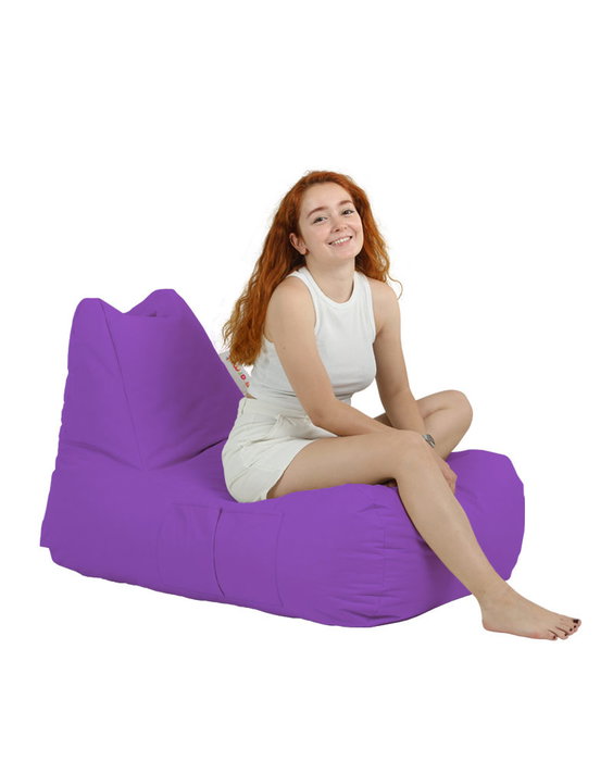 Atelier Del Sofa Trendy Comfort Pouf para Jardín Morado, Saco de Comodidad para Exterior, 105x65x75 cm, 200 kg Capacidad