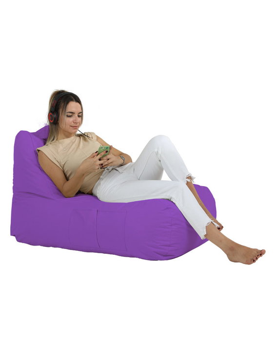 Atelier Del Sofa Trendy Comfort Pouf para Jardín Morado, Saco de Comodidad para Exterior, 105x65x75 cm, 200 kg Capacidad