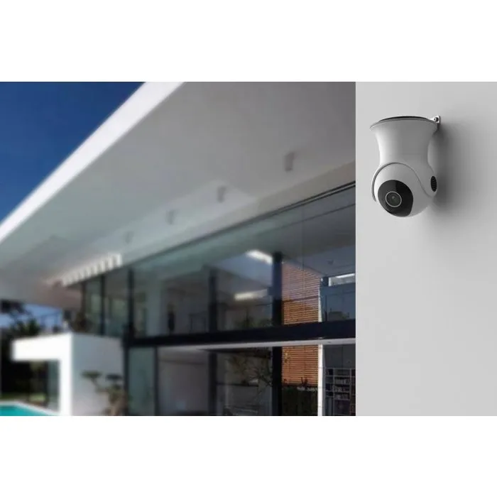 Link2Home LIN4004282498124 Cámara de vigilancia conectada 1080p con rotación 355°/85°, resistencia IP65 e incluye tarjeta SD de 16 GB