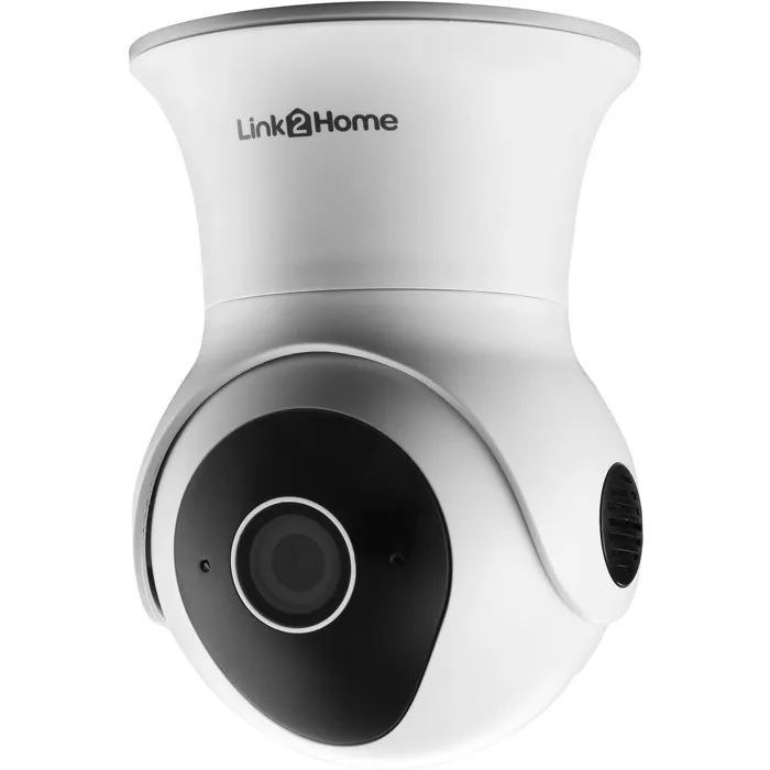 Link2Home LIN4004282498124 Cámara de vigilancia conectada 1080p con rotación 355°/85°, resistencia IP65 e incluye tarjeta SD de 16 GB