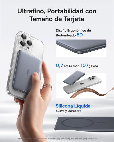 BASEUS PICOGO AM41 Ultra-Slim Magnetic Power Bank 5000mAh 20W Gris