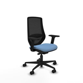 PIQUERAS Y CRESPO Silla de oficina Mardos Azul cielo/Negro con mecanismo Sincro/Traslack y brazos 2D