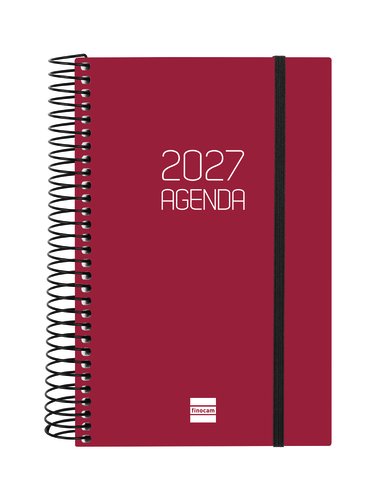 FINOCAM Agenda Anual Catalan 2027 Espiral Basic Opaque Tapa PP Bordeus FINOCAM Agenda Anual Catalan 2027 Espiral Basic Opaque Tapa PP Bordeus