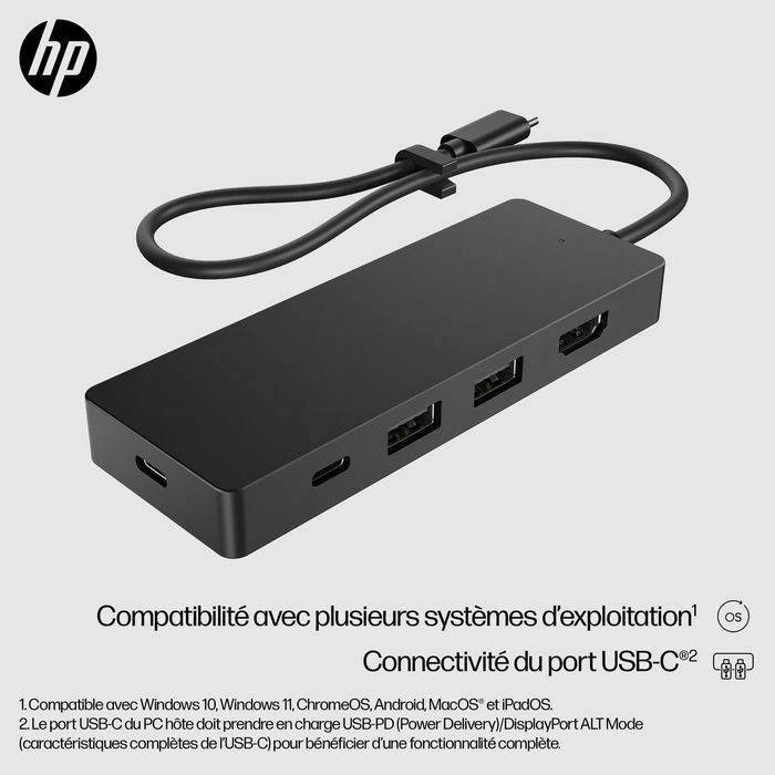 HP USB-C Travel Hub G3 - Hub de Viaje Compacto con 5 Puertos y Power Delivery Escalable