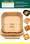 Inde Set 35 Bases Papel Airfryer Cuadradas 20 cm (24 Unidades)